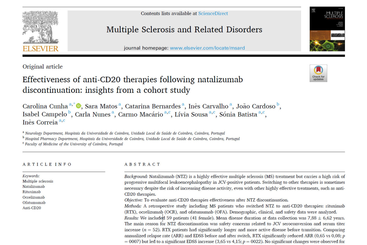 Farmacêuticos colaboram em artigo científico sobre terapias anti-CD20